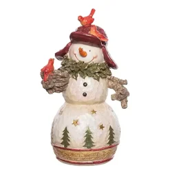 Outlet Snowman Figurine with Cardinals Figurine Christmas Decorations