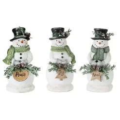 Sale Snowman Holding Pine Statues, Set of 3 Christmas Decorations