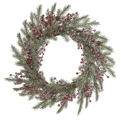 Hot Snowy Berry and Greenery Christmas Wreath Christmas Wreaths