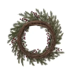 Hot Snowy Berry and Greenery Christmas Wreath Christmas Wreaths