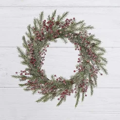 Hot Snowy Berry and Greenery Christmas Wreath Christmas Wreaths