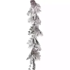 Snowy Pine and Cedar Cone Winter Garland Christmas Arrangements & Garland