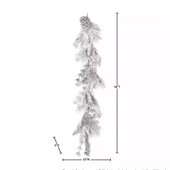 Snowy Pine and Cedar Cone Winter Garland Christmas Arrangements & Garland
