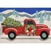 Hot Snowy Red Truck Doormat, 24x36 Outdoor Christmas Decorations