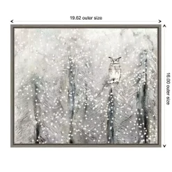 Snowy Scene with Owl Canvas Wall Plaque Christmas Art & Wall Decor
