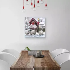 Snowy Sheep Christmas Canvas Art Print Christmas Art & Wall Decor