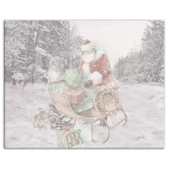 Snowy Sleigh Christmas Canvas Art Print Christmas Art & Wall Decor