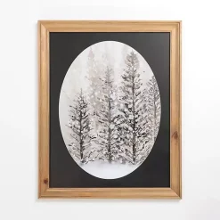 Kirklands Home Framed Art|Snowy Trees Oval Framed Art Print