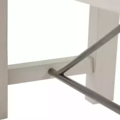 Kirklands Home Dining Chairs|Sofia Wooden Dining Bench with Metal Bars White