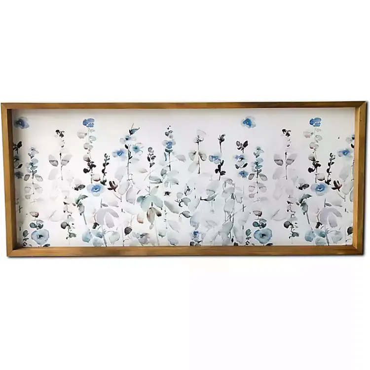 Kirklands Home Framed Art|Soft Blue Garden Framed Canvas Art Print