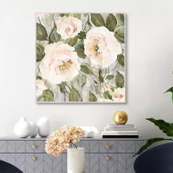 Kirklands Home Framed Art|Soft California Roses Framed Canvas Art