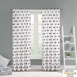 Kirklands Home Curtains & Drapes|Sophie Black Pom Pom Curtain Panel, 63 in.