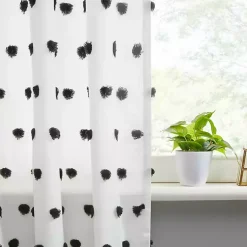 Kirklands Home Curtains & Drapes|Sophie Black Pom Pom Curtain Panel, 63 in.