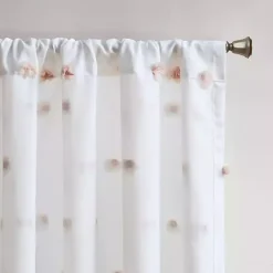 Kirklands Home Curtains & Drapes|Sophie Blush Pom Pom Curtain Panel, 84 in.