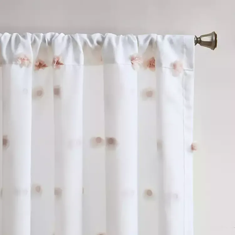Kirklands Home Curtains & Drapes|Sophie Blush Pom Pom Curtain Panel, 84 in.