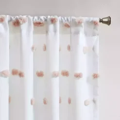 Kirklands Home Curtains & Drapes|Sophie Blush Pom Pom Curtain Panel, 84 in.