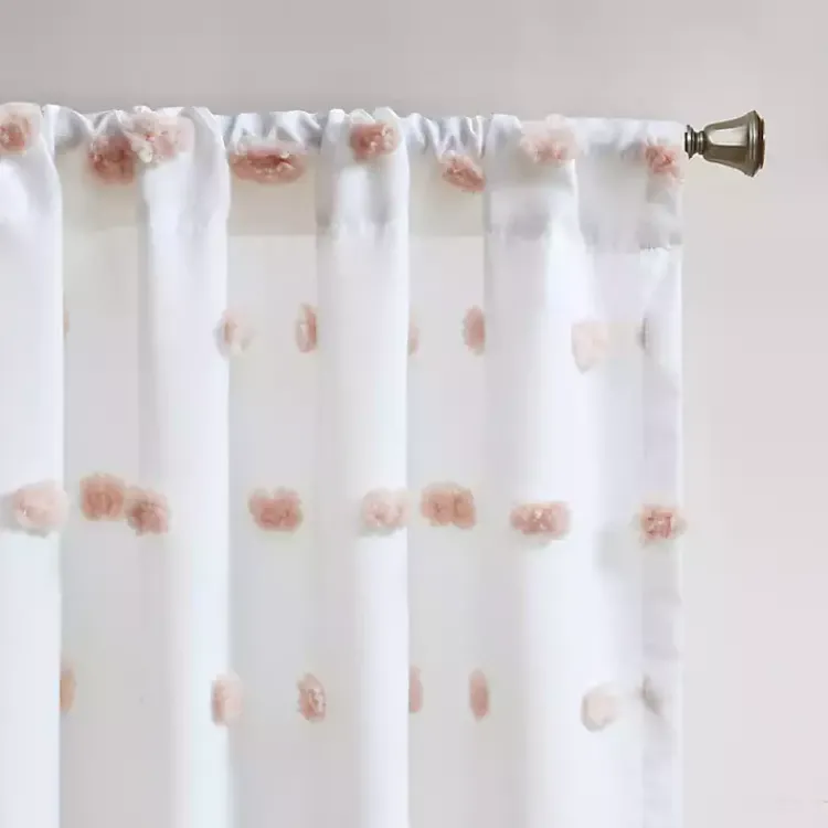 Kirklands Home Curtains & Drapes|Sophie Blush Pom Pom Curtain Panel, 84 in.