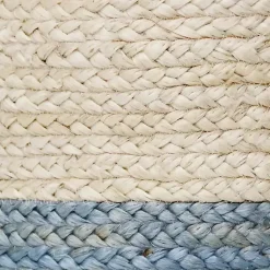 Spa Blue and White Jute Basket with Tassel, 17 in. Baskets & Boxes