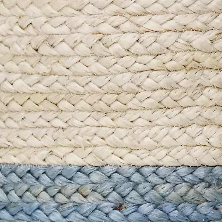 Spa Blue and White Jute Basket with Tassel, 17 in. Baskets & Boxes