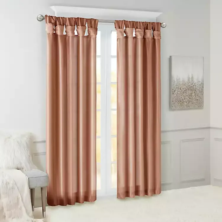 Kirklands Home Curtains & Drapes|Spice Twist Top Curtain Panel, 84 in. Orange