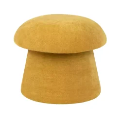 Kirklands Home Benches & Ottomans|Spice Chenille Mushroom Storage Ottoman Yellow