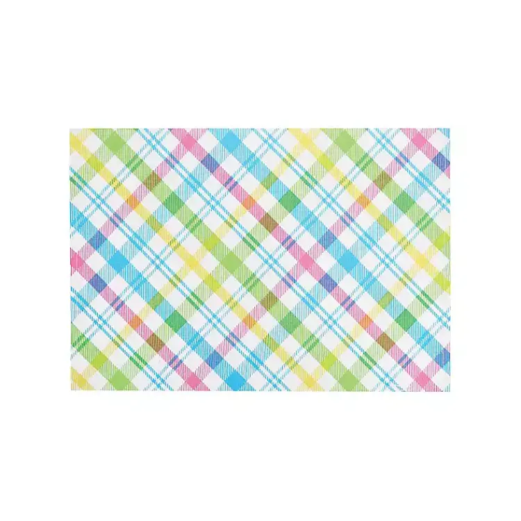 Hot Spring Blossom Plaid Placemats, Set of 6 Easter Decorations