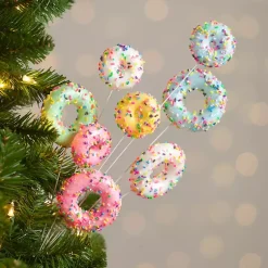 Sprinkled Doughnuts Christmas Pick Christmas Tree Decorations