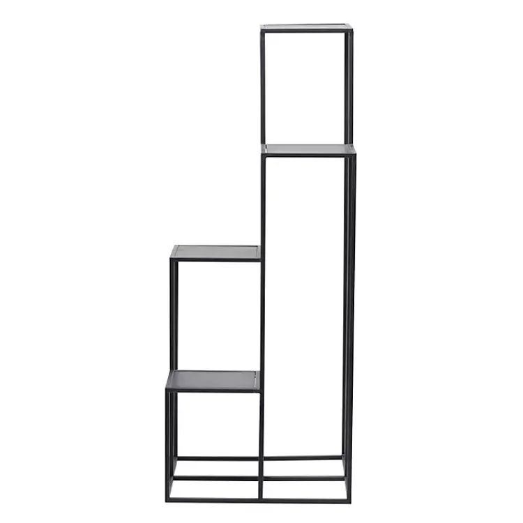 Kirklands Home Planters|Square Iron Frame 4-Tier Plant Stand Black