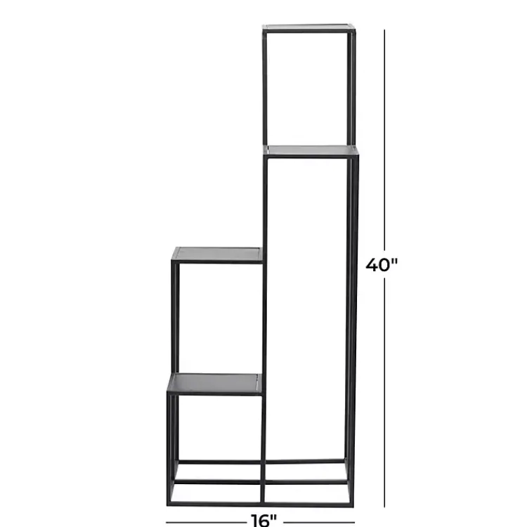 Kirklands Home Planters|Square Iron Frame 4-Tier Plant Stand Black