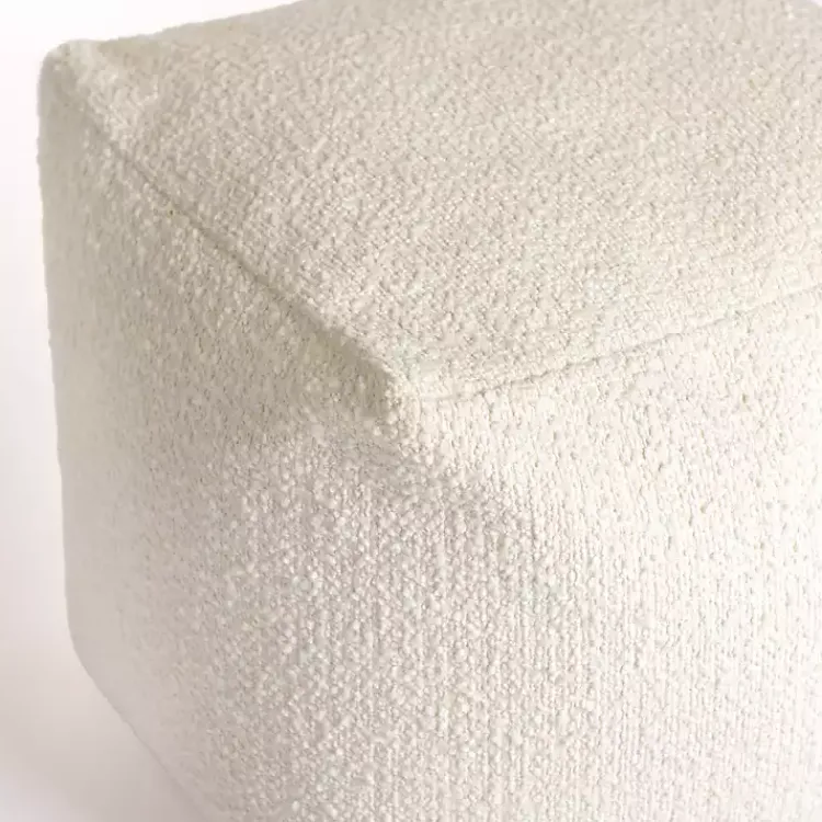 Clearance Square Boucle Pouf Poufs & Floor Cushions