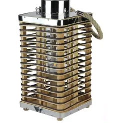 Square Rattan Hurricane Lantern with Jute Rope Lanterns