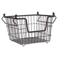 Kirklands Home Kitchen Storage|Stackable Wire Kitchen Basket, 8 in. Black