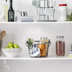 Kirklands Home Kitchen Storage|Stackable Wire Kitchen Basket, 8 in. Black