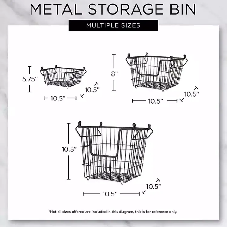 Kirklands Home Kitchen Storage|Stackable Wire Kitchen Basket, 8 in. Black