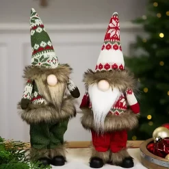 Standing Gnome with Knitted Christmas Outfit Christmas Decorations