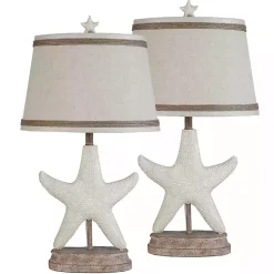 Kirklands Home Table Lamps|Starfish Table Lamps, Set of 2 White