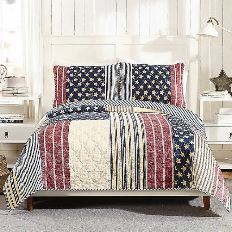 Kirklands Home Quilts|Stars and Striped Patch 3-pc. King Quilt Set