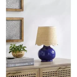 Kirklands Home Table Lamps|Stella Diminuta Table Lamp with Woven Shade Blue