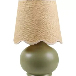 Kirklands Home Table Lamps|Stella Diminuta Table Lamp with Woven Shade Green