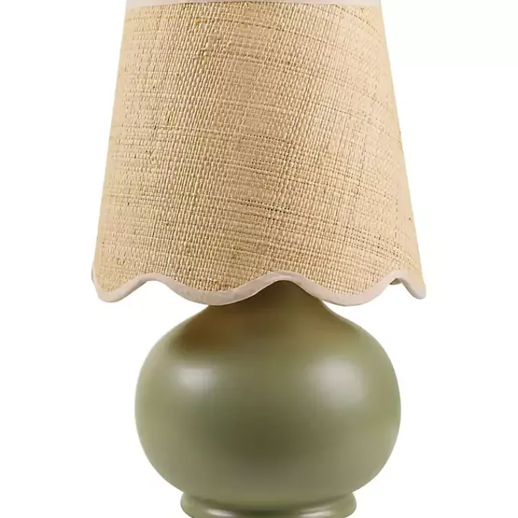 Kirklands Home Table Lamps|Stella Diminuta Table Lamp with Woven Shade Green