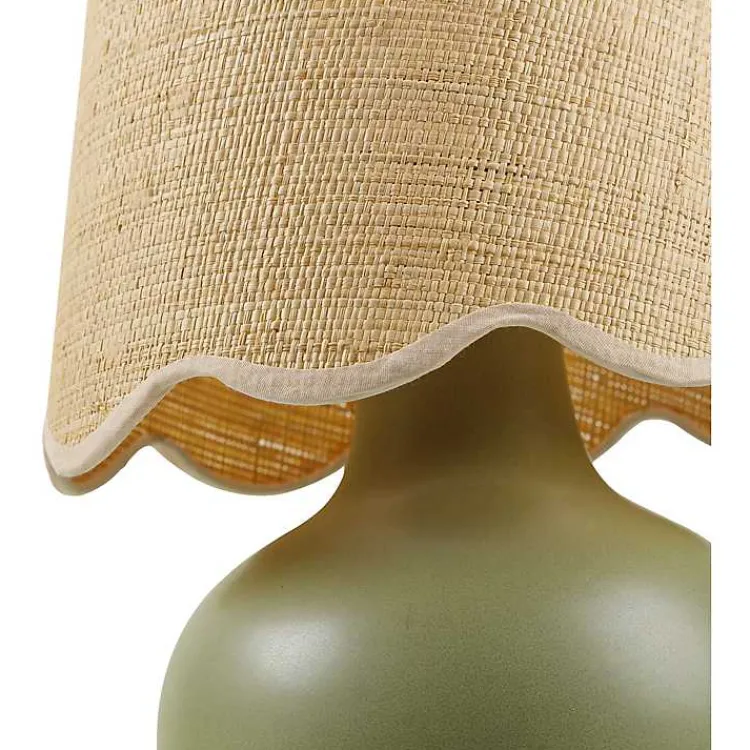 Kirklands Home Table Lamps|Stella Diminuta Table Lamp with Woven Shade Green