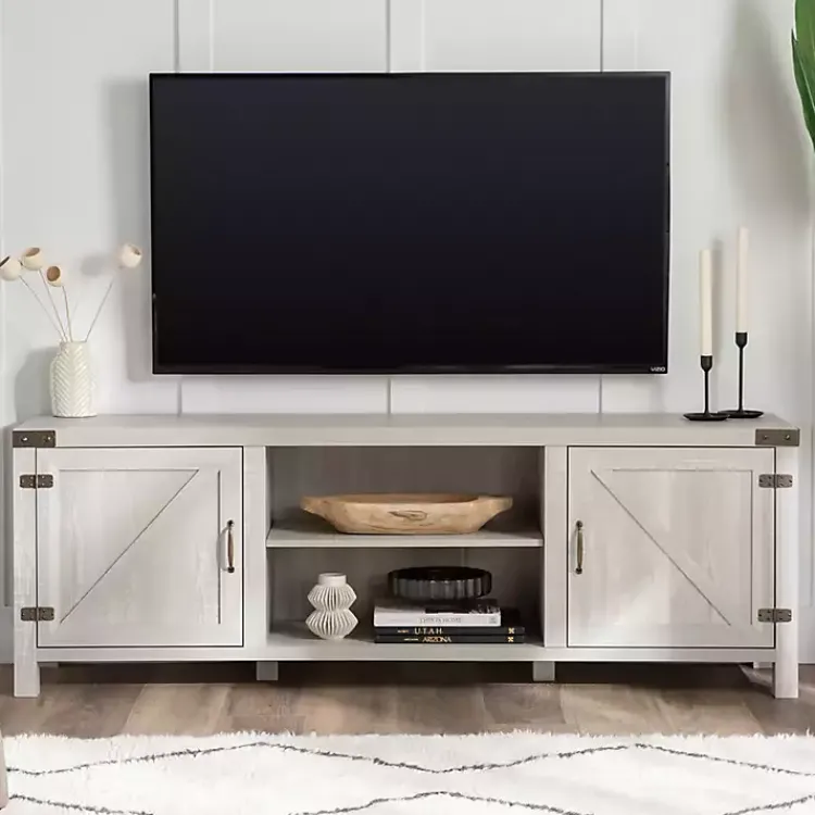 Kirklands Home Tv Stands & Media Consoles|Stone Barn Door TV Stand Gray