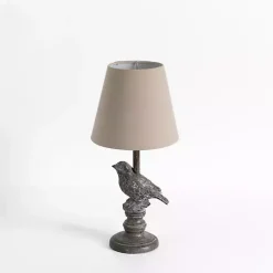 Kirklands Home Table Lamps|Stone Gray Perched Bird Table Lamp Tan