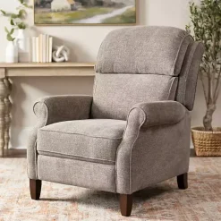 Kirklands Home Accent Chairs|Stone Handwoven Upholstered Recliner Brown