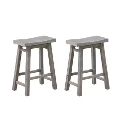 Kirklands Home Bar Stools & Counter Height Stools|Storm Sonoma Saddle Counter Stools, Set of 2 Gray