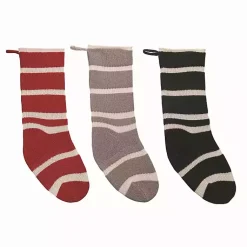 Sale Striped Knit 3-pc. Christmas Stocking Set Christmas Stockings & Stocking Holders