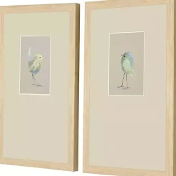 Kirklands Home Framed Art|Sweet Chickadees Framed Art Prints, Set of 2 Green