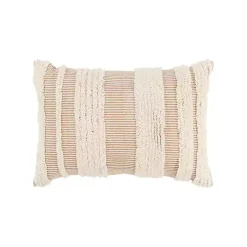 and Natural Tufted Stripes Lumbar Pillow Pillows