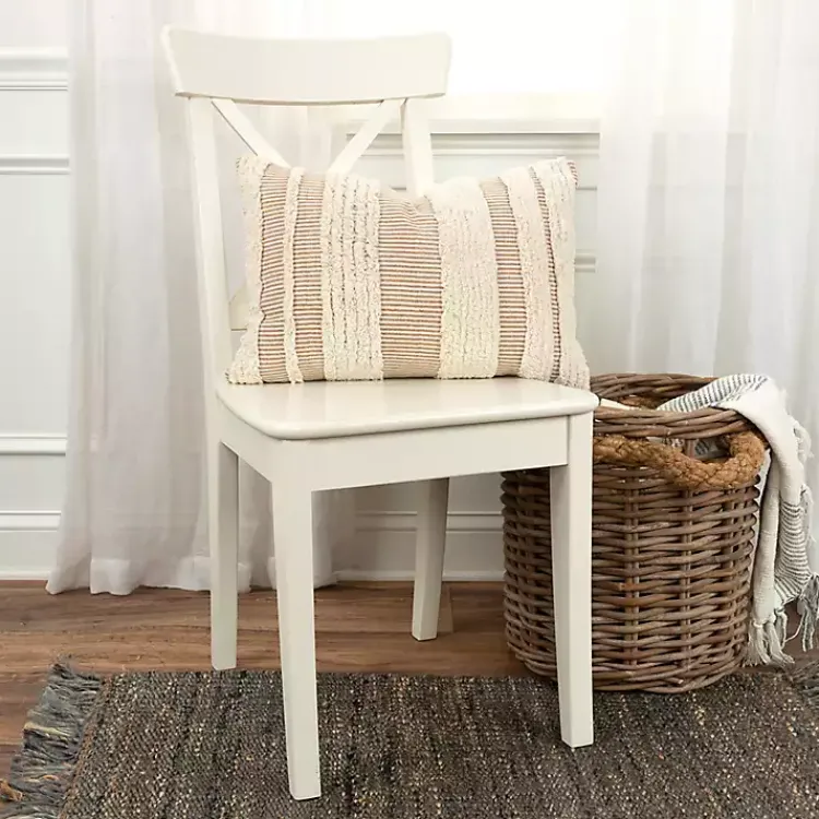 and Natural Tufted Stripes Lumbar Pillow Pillows