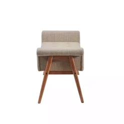 Kirklands Home Benches & Ottomans|Button Tufted Wood Bench Tan